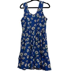 Zunie XS Blue Floral Sleeveless Dress